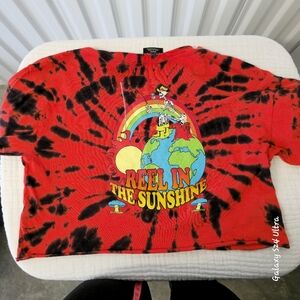 Tilly's Red Tie-Dye Cropped T-Shirt